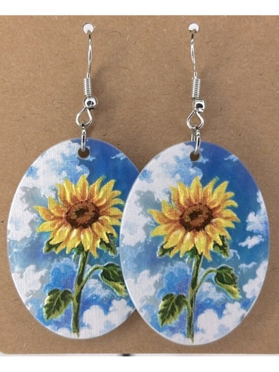 Fashion Jewelry Jewelry - *LAST ONE* Acrylic Sunflower Pattern Style Earrings Fashion Jewelry